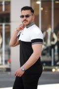 Erkek Yakalı çift Renk Kısa Kollu T-shirt resmi